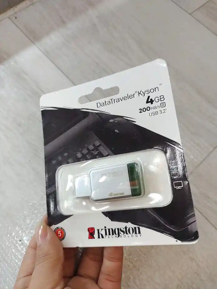 Memoria Usb Kingston 4 Gb Kyson Plateada Con Verde