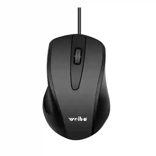 Mouse Con Cable Negro Weibo Ergonomico Alambrico M-32