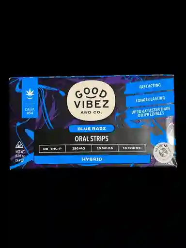 Good Vibez T-h-c-p Hybrid Blue Razz Tiras Orales Oral Strips 25mg X10