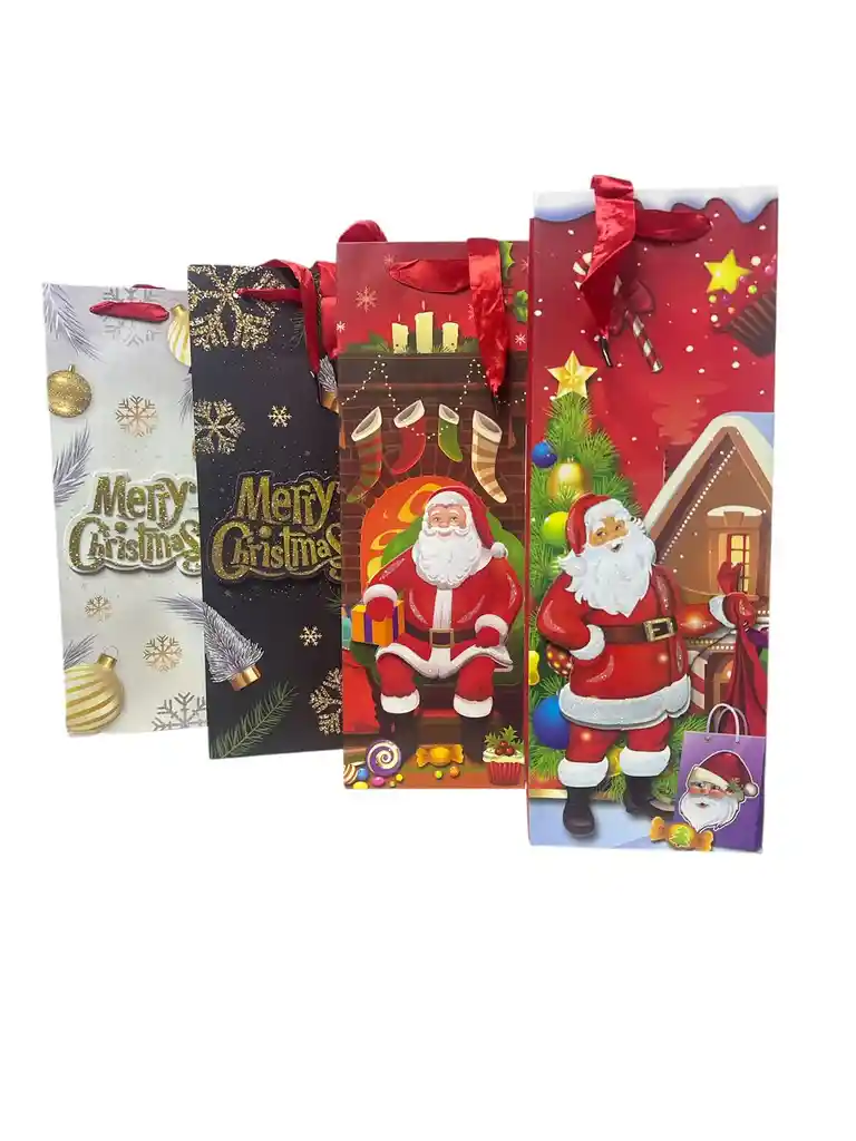 Bolsa Navideña Botella Relieve 12.8cmx36cmx8.2cm