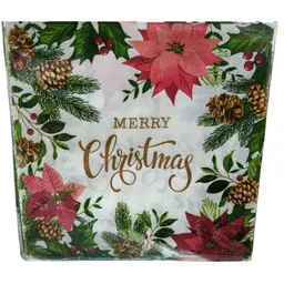 Servilletas Navideñas Estampado Mery Christmasx20und