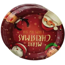 Plato Estampado Papa Noel Paqx10und