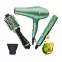 Cepillo Electrico Plancha Y Secador Combo 3x1 Aguacate Excelente