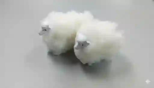 2 Ovejas Lanudas Pequeñas Pesebre/maqueta