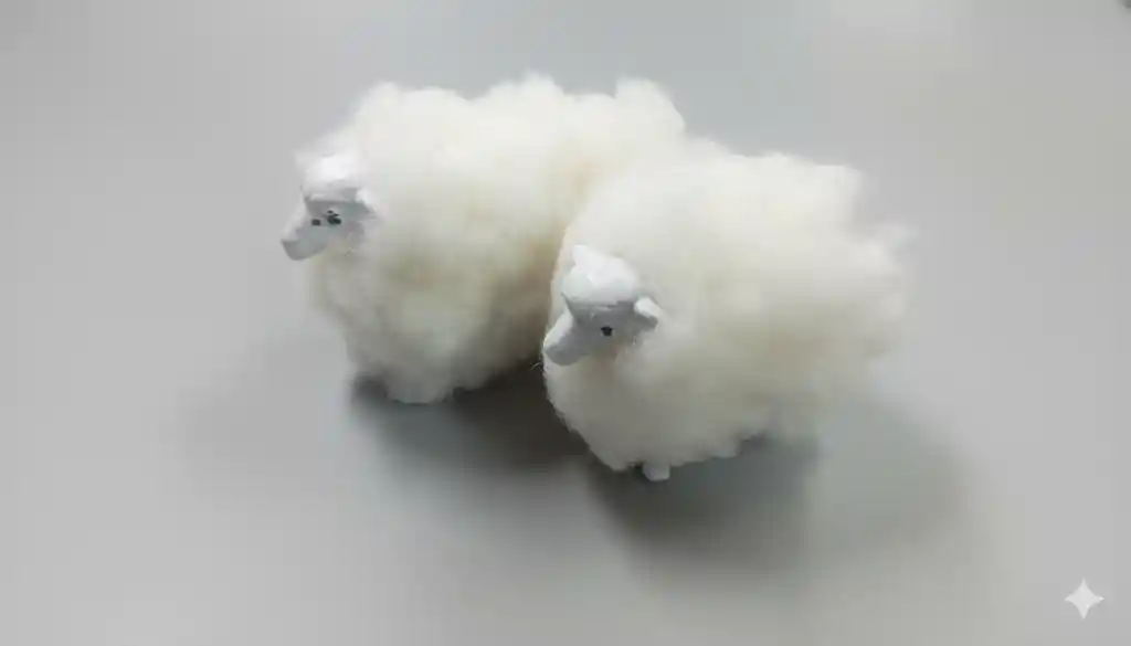 2 Ovejas Lanudas Pequeñas Pesebre/maqueta