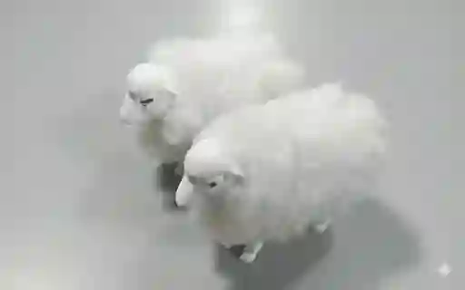 2 Ovejas Lanudas Mediana Pesebre/maqueta