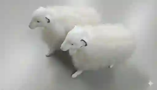 2 Ovejas Lanudas Grandes Pesebre/maqueta