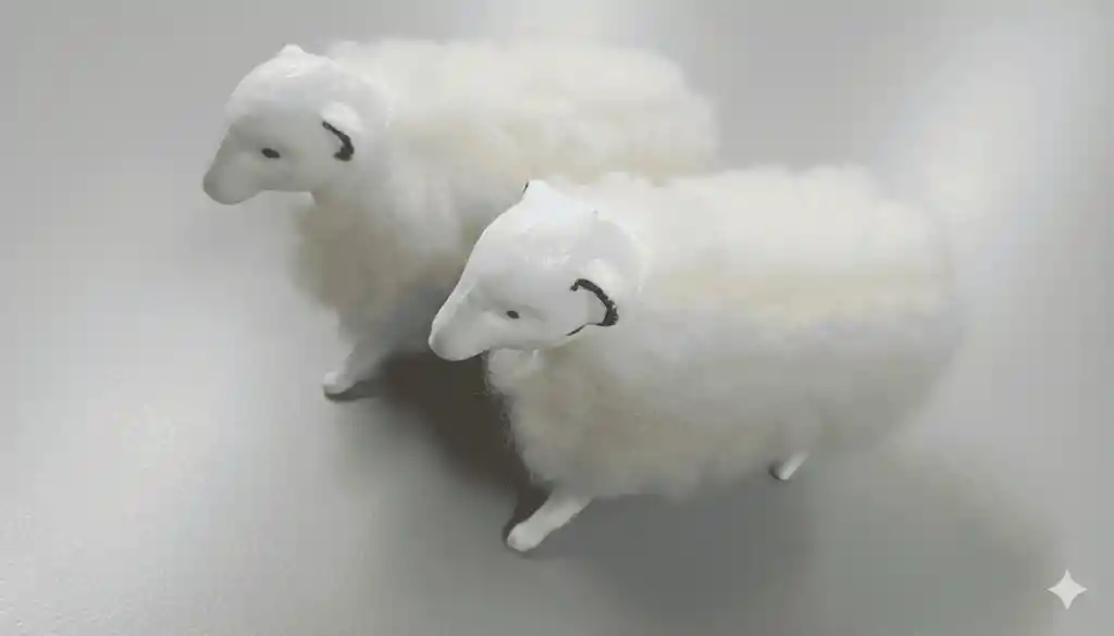 2 Ovejas Lanudas Grandes Pesebre/maqueta