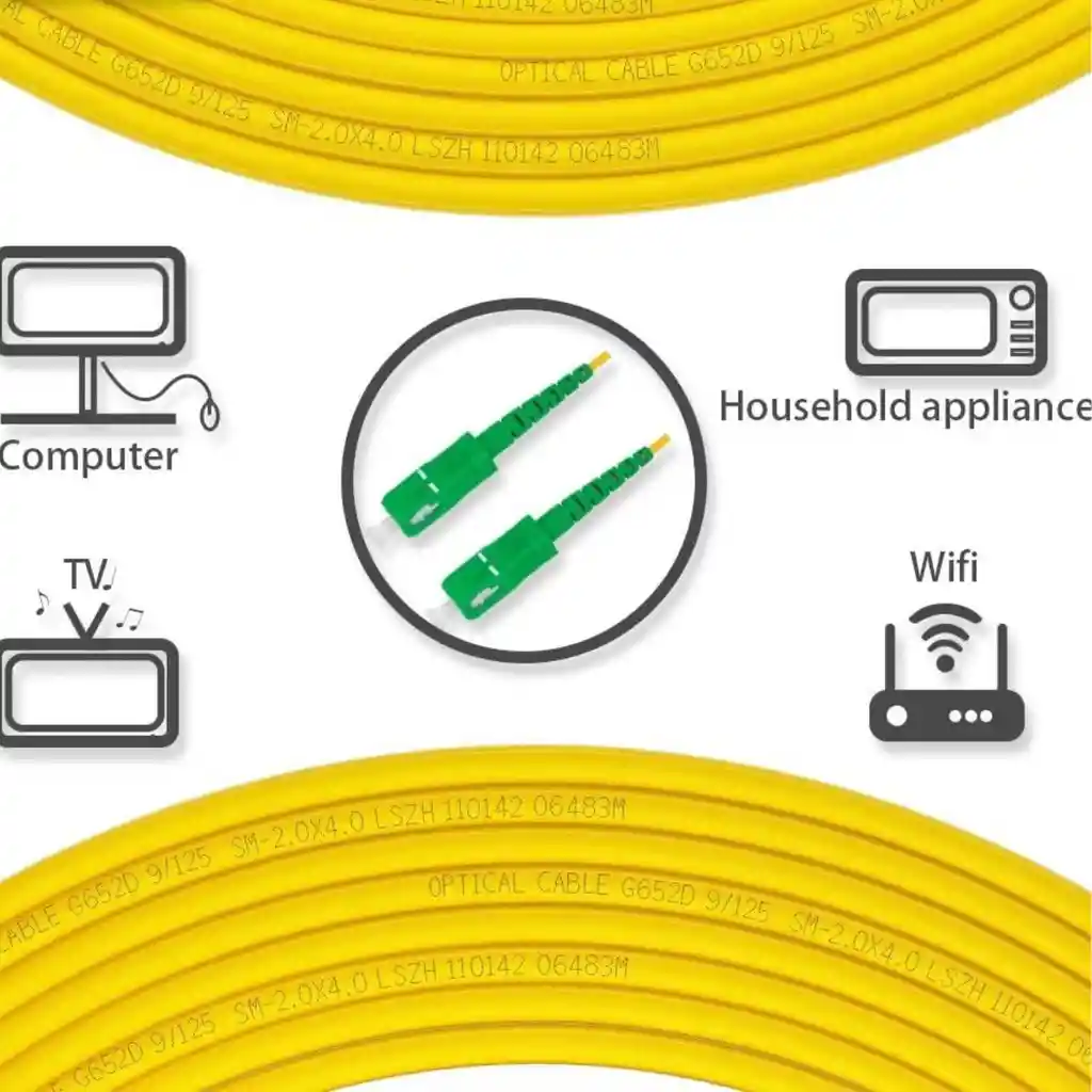 Cable De Fibra Óptica 10 Metros Monomodo Sc/apc A Sc/apc Para Módem