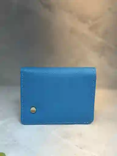 Billetera En Cuero Azul Neón