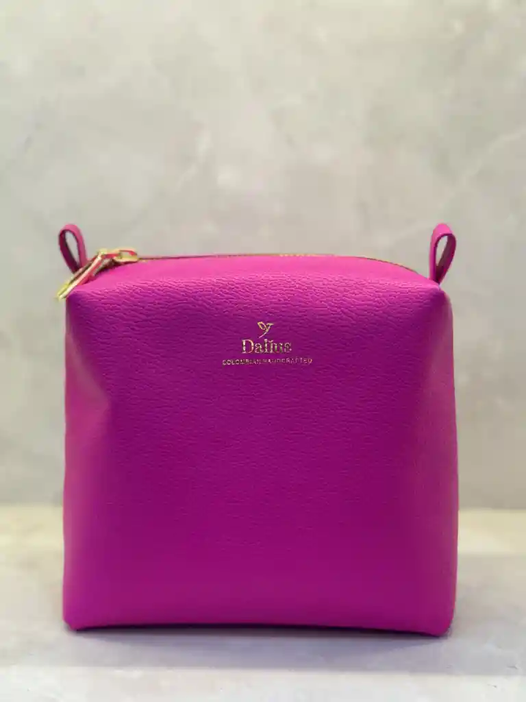 Bolso Transparente Mediano Fucsia Y Cuero Mini Bolso Interno