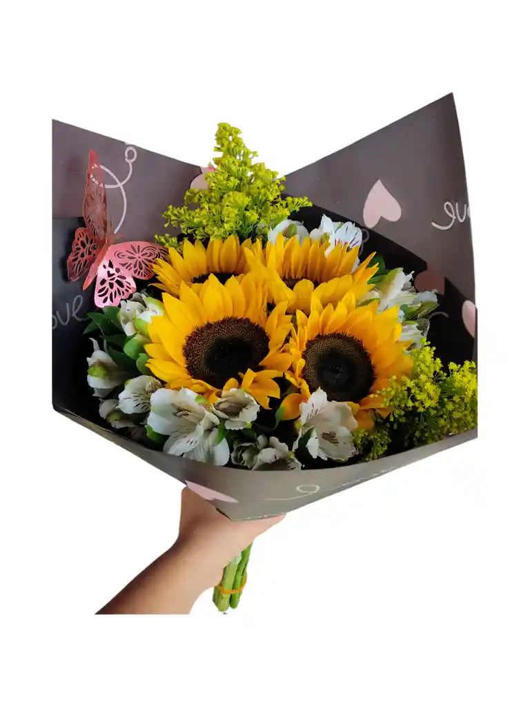 Arreglo Floral Astromelia Y Girasol