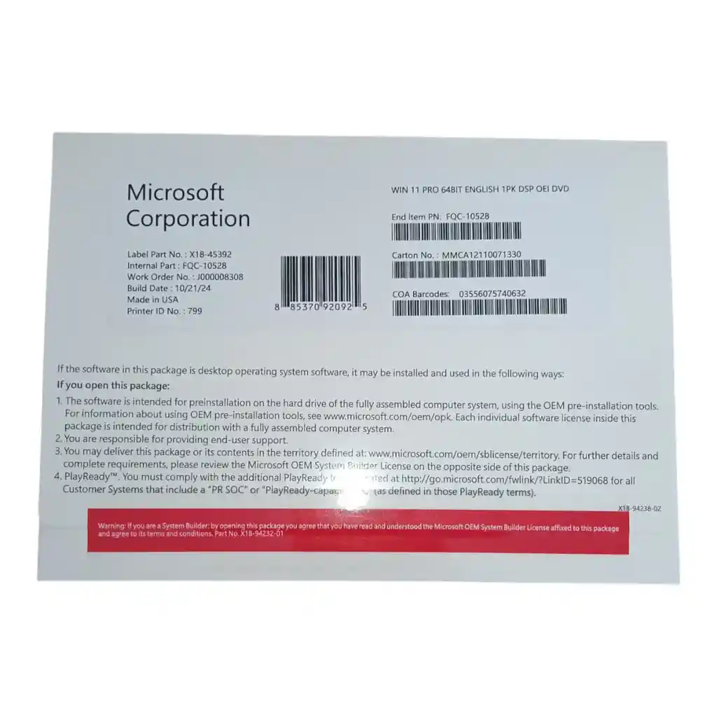 Windows 11 Pro Licencia Fisica Original ¡promocion!