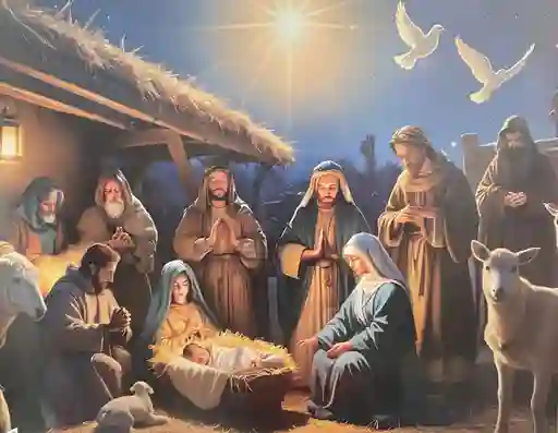 Papel Para Fondo De Pesebre En Pliego - Nacimiento Niño Dios