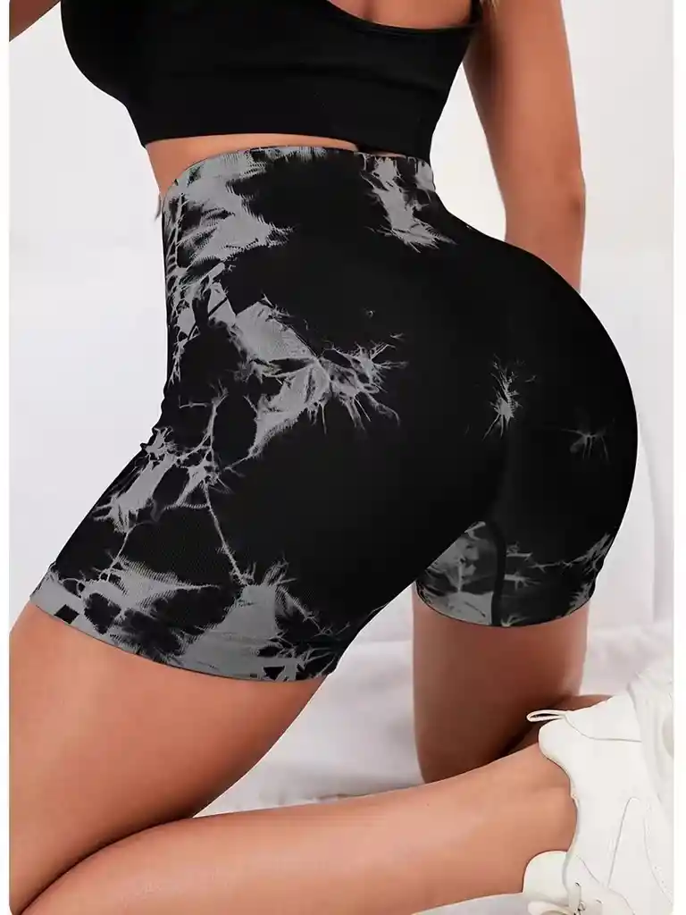 Calza Mujer Short Talla Frunce Push Up Levanta Gluteos Moldeador