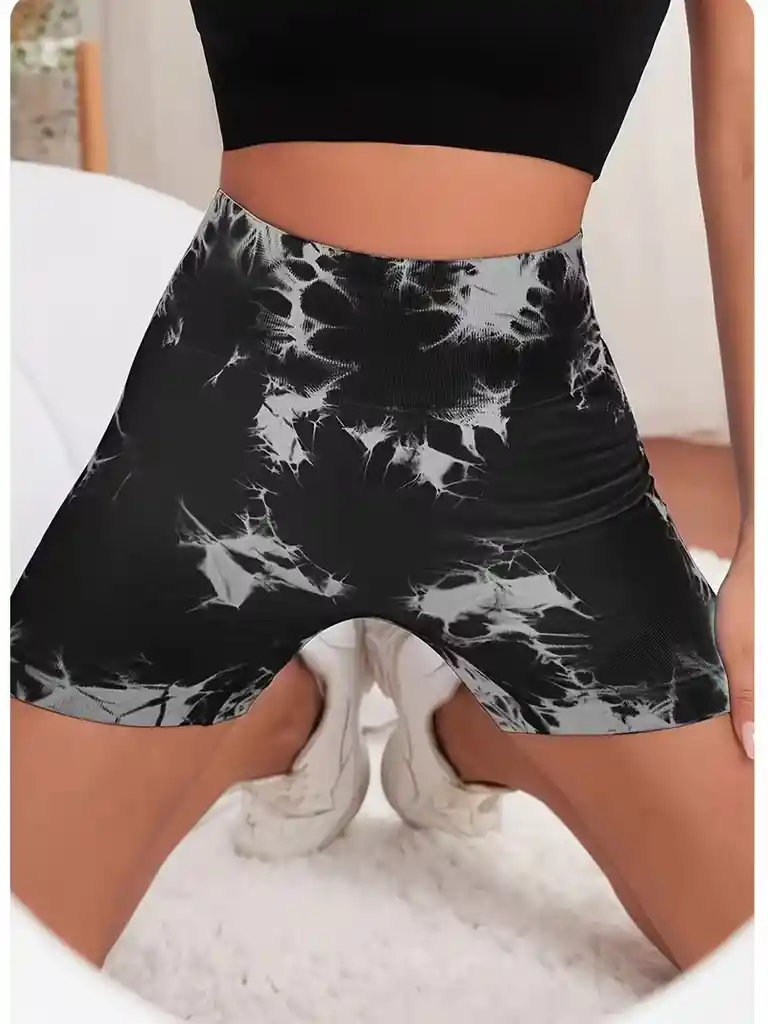 Calza Mujer Short Talla Frunce Push Up Levanta Gluteos Moldeador