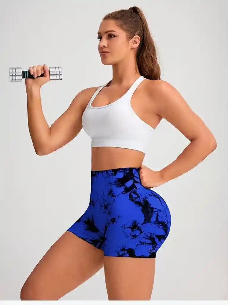 Calza Mujer Short Talla Frunce Push Up Levanta Gluteos Moldeador