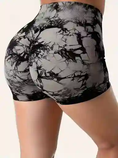 Calza Mujer Short Talla Frunce Push Up Levanta Gluteos Moldeador