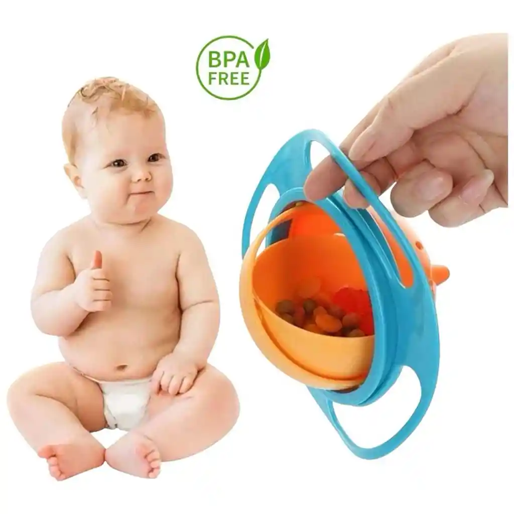 Bowl 360 Grados Anti Derrame Para Bebés Rosa