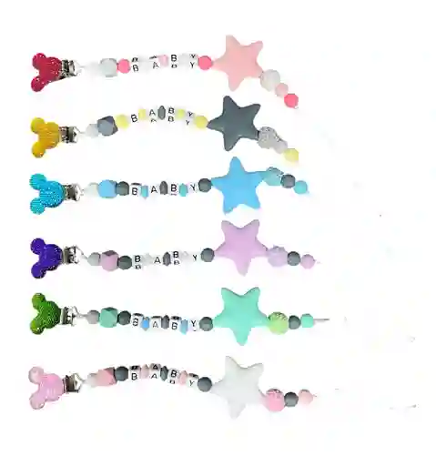 Sujetadores De Chupon Para Bebes X1 Estrellita