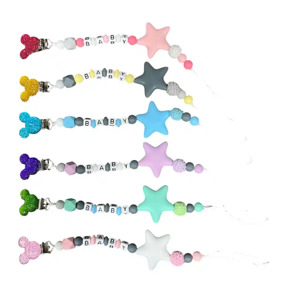 Sujetadores De Chupon Para Bebes X1 Estrellita