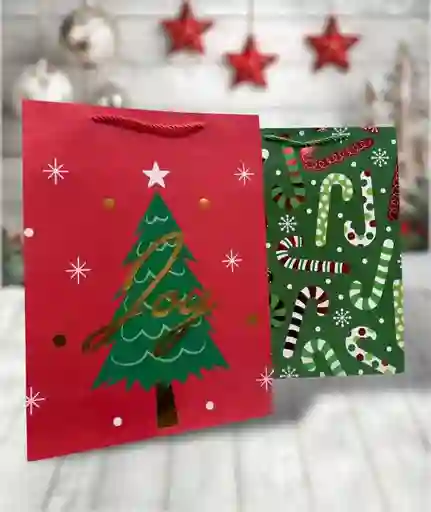 Bolsa De Regalo Navideña Holográfica Fina Lisa Talla Jumbo Xl Empaques Navidad
