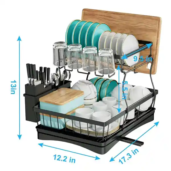 Organizador Y Escurridor Platos Loza Cubiertos Seca Platos