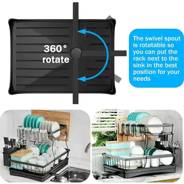 Organizador Y Escurridor Platos Loza Cubiertos Seca Platos