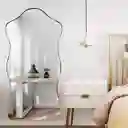 Espejo De Piso Dorado Silueta Irrompible 80x40cm Para Oficina Y Taller