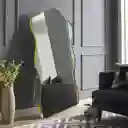 Espejo De Piso Dorado Silueta Irrompible 80x40cm Para Oficina Y Taller