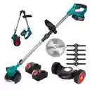 Guadaña Recargable Portatil Con Ruedas Corta Cesped 6 En 1 C Verde