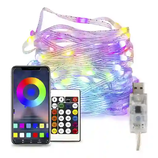 Cinta De Luz Led Rgb 10 Metros Bluetooth + Control Decoracio Blanco Frío