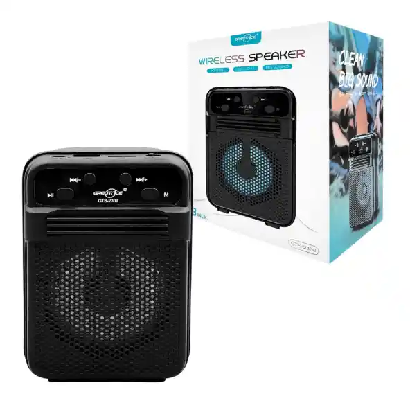 Parlante Portatil Altavoz Bluetooth Luz Led 3in Usb Sd Fm Gts 1349 Ng