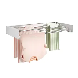 Tendedero Plegable Pared Colgador Ropa Ajustable Blanco 80cm