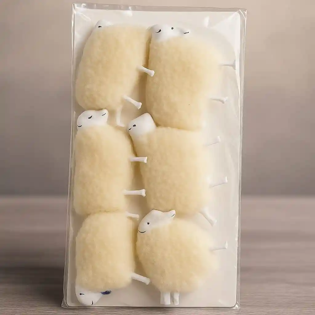 🐑✨ Set De Ovejas Decorativas Para Pesebre – Suaves Y Esponjosas ✨🐑