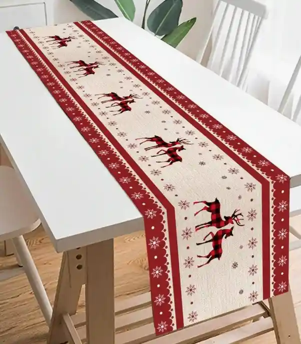 Camino De Mesa Mantel Navideño – Edición Renos Navidad