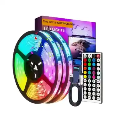Cinta Led Tira Luces 5 Mts Rgb Multicolor Con Control
