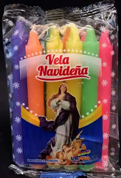 Vela Lisa #11 Neon Navidad Pqt X 10 Unid.