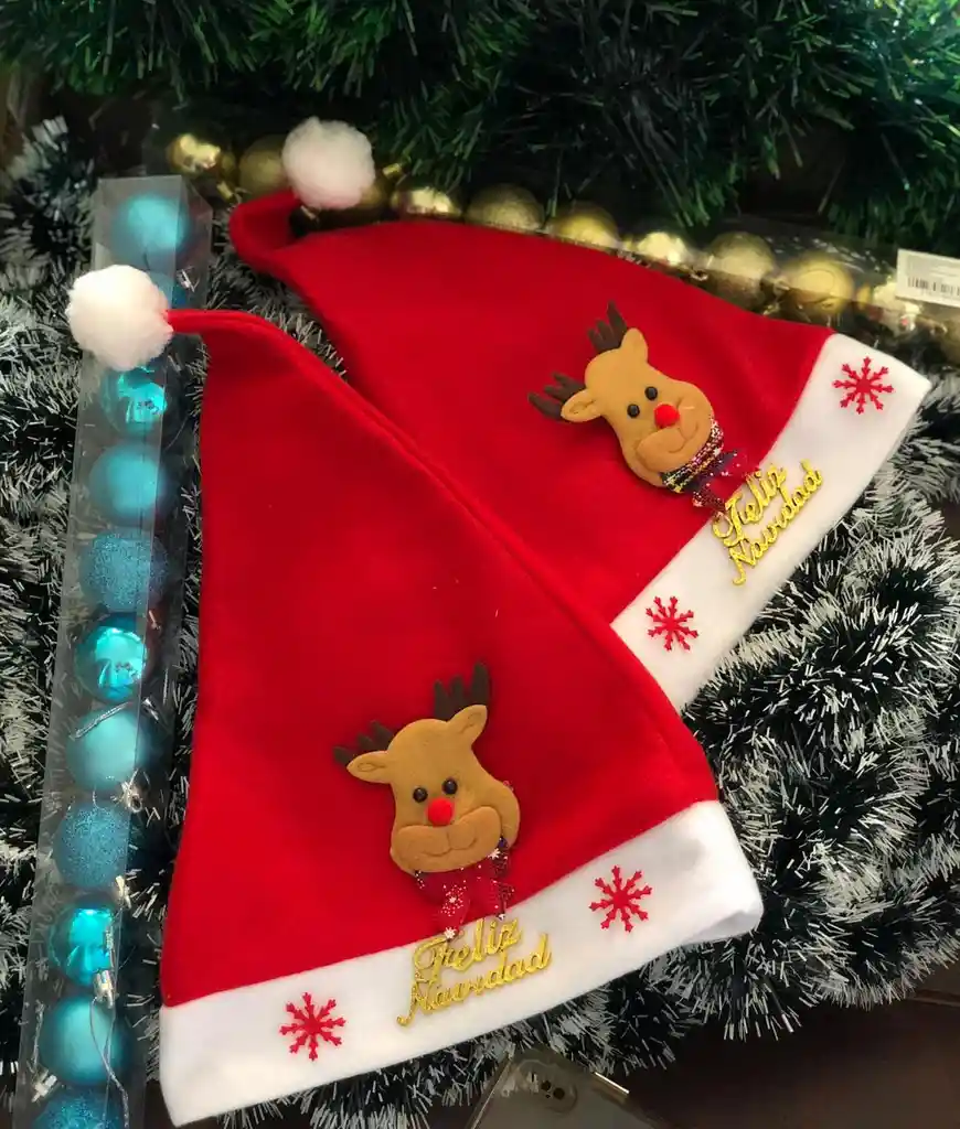 Gorro De Navidad Sombrero Tradicional Reno Pino Navideño