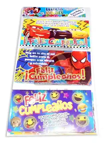 Lluvia De Sobres Para Niño Feliz Cumpleaños