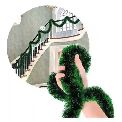Guirnalda Navideña Decorativa Gruesa Verde Punta Verde 4m Decoración Navidad
