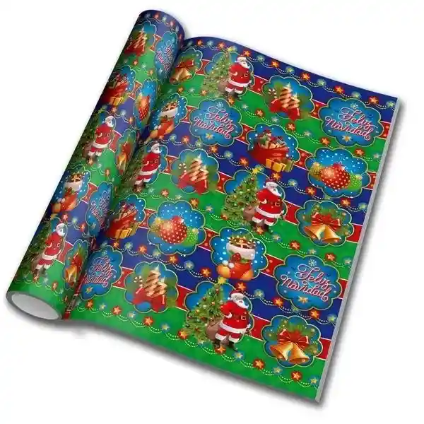 Papel Para Regalo Navidad Surtido X5 Motivos Navideños Empaques Navidad
