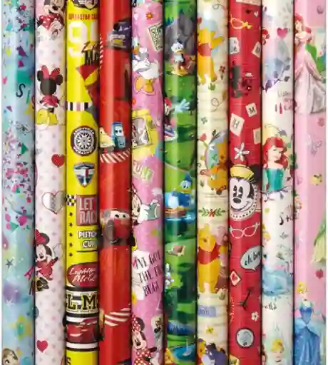 Papel Para Regalo Navidad Disney Niños Surtido Primavera X 5 Unidades Navideños Empaques Navidad