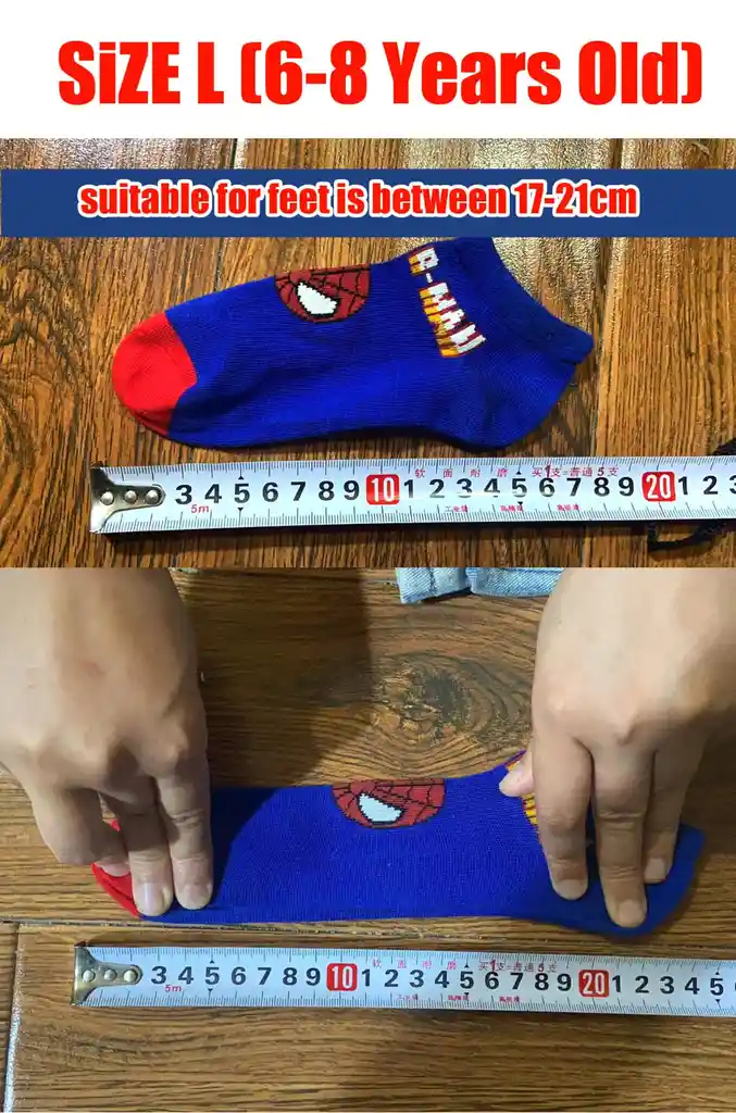 Pack 5 Pares De Medias Niños Spiderman 6-8 Años