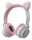 Audifonos Inalambricos Diadema Beige Orejas De Gato