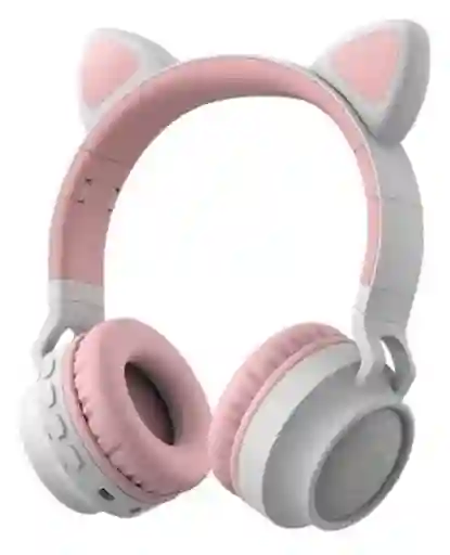 Audifonos Inalambricos Diadema Beige Orejas De Gato