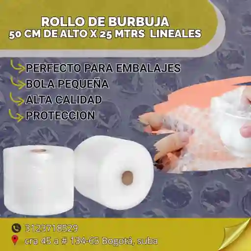 Rollo De Burbuja - 50 Cm De Alto X 25 Mtrs Lineales