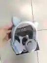 Audifonos Inalambricos Diadema Azul Orejas De Gato