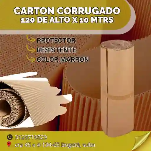 Rollo De Carton Corrugado - 120 De Alto X 10 Mtrs