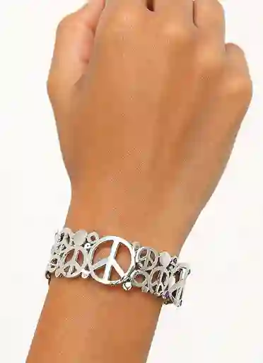 Pulsera Tipo Cadena Decorada Con Charms Metálicos